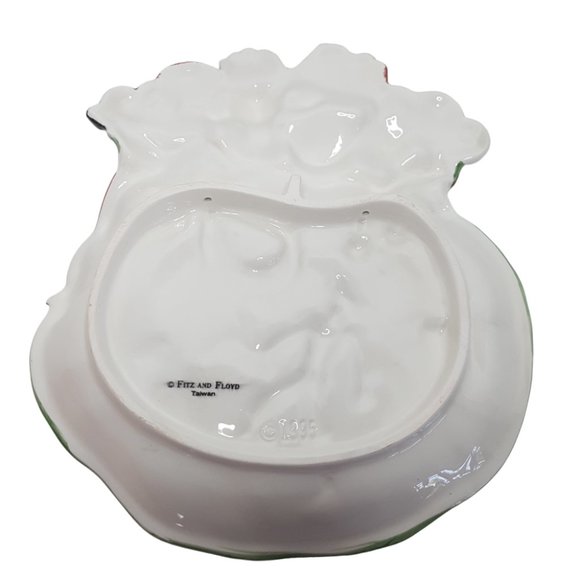 Vintage Fitz & Floyd Ceramic Serving Plate Christmas Holiday Cookie Snack Canape - Picture 4 of 8